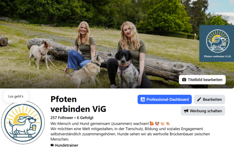 Pfoten verbinden auf Facebook und Instagram
